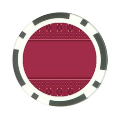 Heart Pattern Background In Dark Pink Poker Chip Card Guard by Simbadda