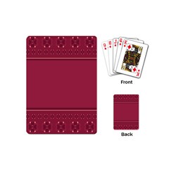 Heart Pattern Background In Dark Pink Playing Cards (mini)  by Simbadda