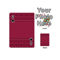 Heart Pattern Background In Dark Pink Playing Cards 54 (mini)  by Simbadda