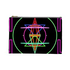 Drawing Of A Color Mandala On Black Cosmetic Bag (large)  by Simbadda