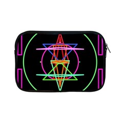 Drawing Of A Color Mandala On Black Apple Ipad Mini Zipper Cases by Simbadda