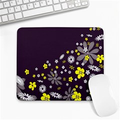 Vintage Retro Floral Flowers Wallpaper Pattern Background Large Mousepads by Simbadda