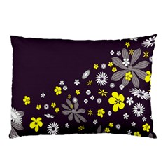 Vintage Retro Floral Flowers Wallpaper Pattern Background Pillow Case by Simbadda