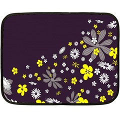 Vintage Retro Floral Flowers Wallpaper Pattern Background Fleece Blanket (mini) by Simbadda