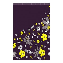 Vintage Retro Floral Flowers Wallpaper Pattern Background Shower Curtain 48  X 72  (small)  by Simbadda