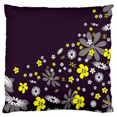 Vintage Retro Floral Flowers Wallpaper Pattern Background Large Flano Cushion Case (two Sides) by Simbadda