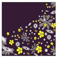 Vintage Retro Floral Flowers Wallpaper Pattern Background Large Satin Scarf (square) by Simbadda