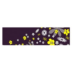 Vintage Retro Floral Flowers Wallpaper Pattern Background Satin Scarf (oblong) by Simbadda