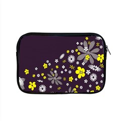 Vintage Retro Floral Flowers Wallpaper Pattern Background Apple Macbook Pro 15  Zipper Case