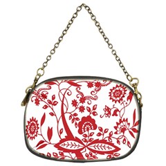 Red Vintage Floral Flowers Decorative Pattern Clipart Chain Purses (two Sides)  by Simbadda