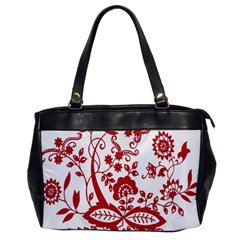 Red Vintage Floral Flowers Decorative Pattern Clipart Office Handbags by Simbadda