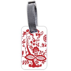 Red Vintage Floral Flowers Decorative Pattern Clipart Luggage Tags (two Sides) by Simbadda