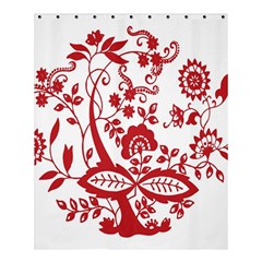 Red Vintage Floral Flowers Decorative Pattern Clipart Shower Curtain 60  X 72  (medium)  by Simbadda