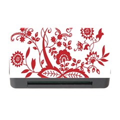 Red Vintage Floral Flowers Decorative Pattern Clipart Memory Card Reader With Cf by Simbadda