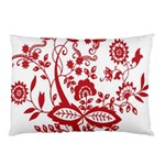 Red Vintage Floral Flowers Decorative Pattern Clipart Pillow Case (Two Sides) Back