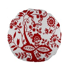 Red Vintage Floral Flowers Decorative Pattern Clipart Standard 15  Premium Round Cushions by Simbadda