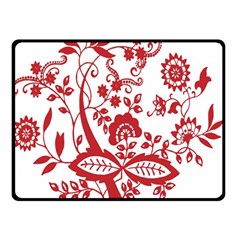 Red Vintage Floral Flowers Decorative Pattern Clipart Double Sided Fleece Blanket (small)  by Simbadda