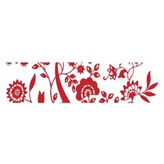 Red Vintage Floral Flowers Decorative Pattern Clipart Satin Scarf (oblong) by Simbadda