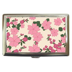 Vintage Floral Wallpaper Background In Shades Of Pink Cigarette Money Cases by Simbadda