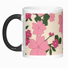 Vintage Floral Wallpaper Background In Shades Of Pink Morph Mugs by Simbadda