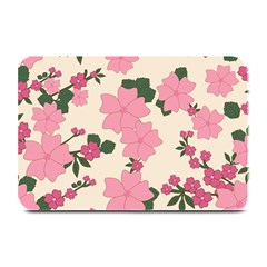 Vintage Floral Wallpaper Background In Shades Of Pink Plate Mats by Simbadda