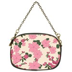 Vintage Floral Wallpaper Background In Shades Of Pink Chain Purses (One Side)  Front