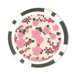 Vintage Floral Wallpaper Background In Shades Of Pink Poker Chip Card Guard (10 Pack) by Simbadda