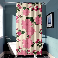 Vintage Floral Wallpaper Background In Shades Of Pink Shower Curtain 36  X 72  (stall)  by Simbadda