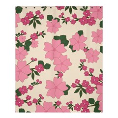 Vintage Floral Wallpaper Background In Shades Of Pink Shower Curtain 60  X 72  (medium)  by Simbadda