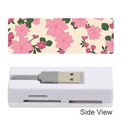 Vintage Floral Wallpaper Background In Shades Of Pink Memory Card Reader (stick)  by Simbadda