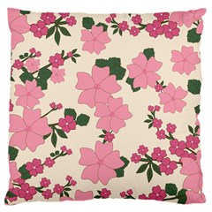 Vintage Floral Wallpaper Background In Shades Of Pink Large Cushion Case (one Side) by Simbadda