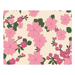 Vintage Floral Wallpaper Background In Shades Of Pink Double Sided Flano Blanket (large)  by Simbadda