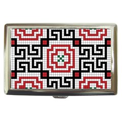 Vintage Style Seamless Black White And Red Tile Pattern Wallpaper Background Cigarette Money Cases by Simbadda