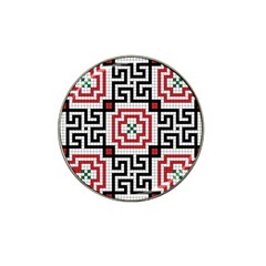 Vintage Style Seamless Black White And Red Tile Pattern Wallpaper Background Hat Clip Ball Marker (10 Pack) by Simbadda