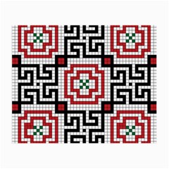 Vintage Style Seamless Black White And Red Tile Pattern Wallpaper Background Small Glasses Cloth (2-side) by Simbadda