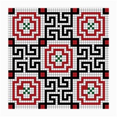 Vintage Style Seamless Black White And Red Tile Pattern Wallpaper Background Medium Glasses Cloth (2-side) by Simbadda