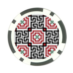 Vintage Style Seamless Black White And Red Tile Pattern Wallpaper Background Poker Chip Card Guard by Simbadda