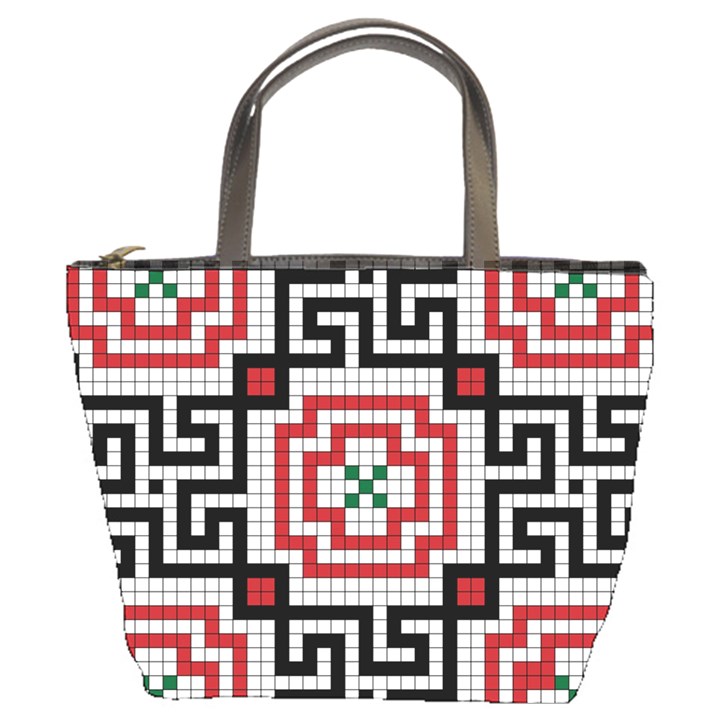 Vintage Style Seamless Black White And Red Tile Pattern Wallpaper Background Bucket Bags