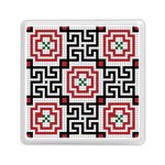 Vintage Style Seamless Black White And Red Tile Pattern Wallpaper Background Memory Card Reader (Square)  Front