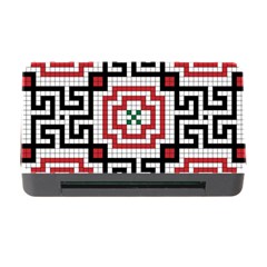 Vintage Style Seamless Black White And Red Tile Pattern Wallpaper Background Memory Card Reader With Cf by Simbadda