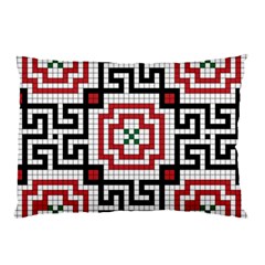 Vintage Style Seamless Black White And Red Tile Pattern Wallpaper Background Pillow Case (two Sides) by Simbadda