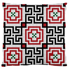 Vintage Style Seamless Black White And Red Tile Pattern Wallpaper Background Large Flano Cushion Case (one Side) by Simbadda