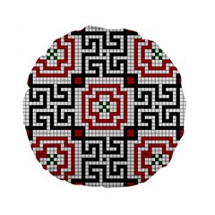 Vintage Style Seamless Black White And Red Tile Pattern Wallpaper Background Standard 15  Premium Flano Round Cushions by Simbadda