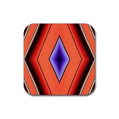 Diamond Shape Lines & Pattern Rubber Coaster (square)  by Simbadda