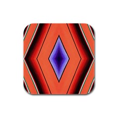 Diamond Shape Lines & Pattern Rubber Square Coaster (4 Pack)  by Simbadda