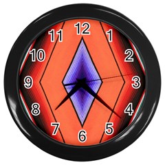 Diamond Shape Lines & Pattern Wall Clocks (black) by Simbadda