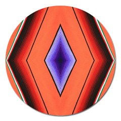 Diamond Shape Lines & Pattern Magnet 5  (round) by Simbadda