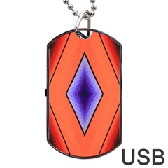 Diamond Shape Lines & Pattern Dog Tag Usb Flash (one Side) by Simbadda