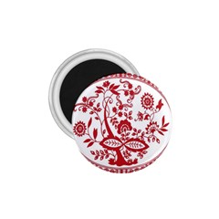 Red Vintage Floral Flowers Decorative Pattern 1 75  Magnets by Simbadda