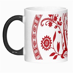 Red Vintage Floral Flowers Decorative Pattern Morph Mugs by Simbadda